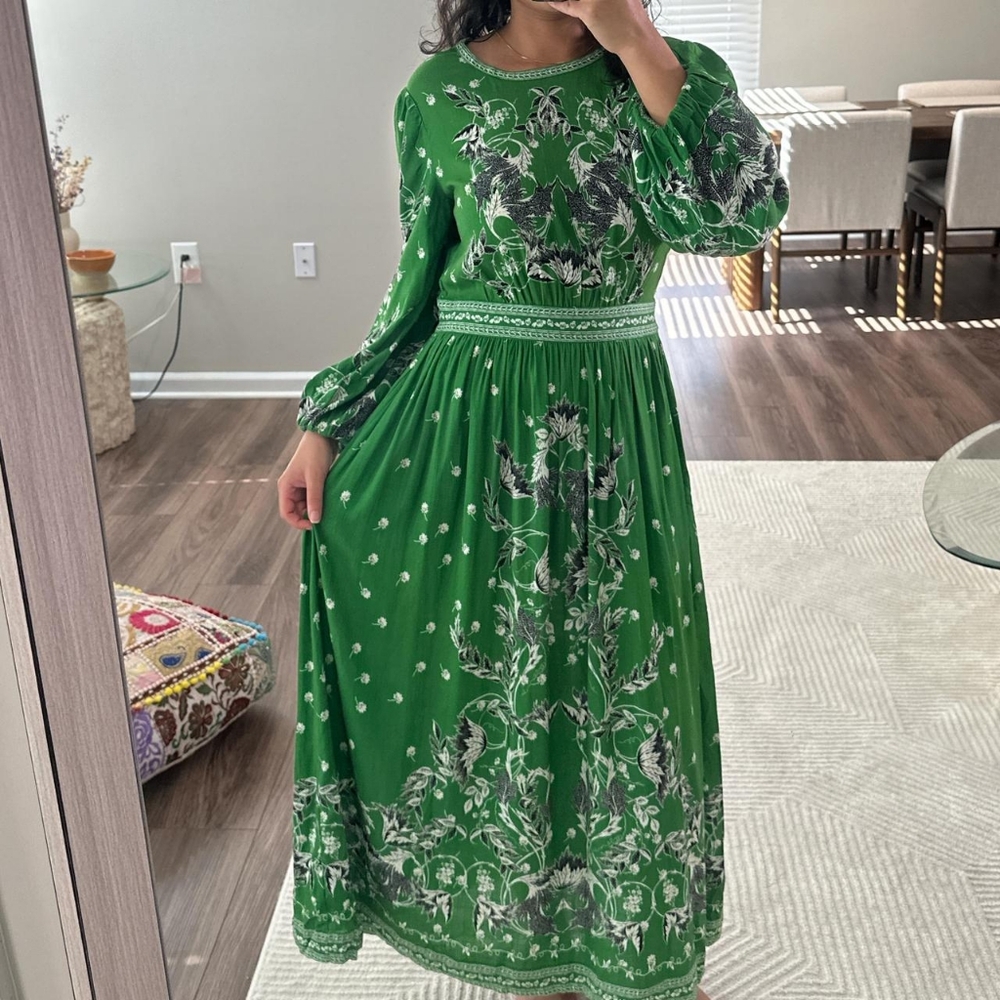 Green Floral Women's Dress